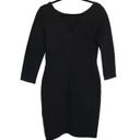 St. John Boutiques Women's SZ 8 Ribbed Knit Dress 3/4 Sleeves Black Stretch Photo 0