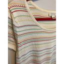 Christopher & Banks  Vintage Y2K Stitched Striped Babydoll Short Sleeve Tee Large Photo 3