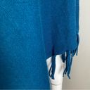 J.Jill  poncho fringe small-tall cotton blend spring fall cotton teal blue Photo 6