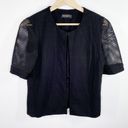 Nine West  Black Crew Neck Short Mesh Sleeve Cardigan Women's Size Medium M Photo 6