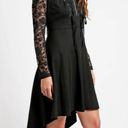 Tripp NYC  Lace Long Sleeve Hi Low Corset Dress Black Size Medium Goth Witchy Photo 1