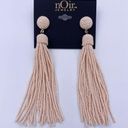 Pink Blush nOir seed beaded tassel long  earrings- New Photo 5