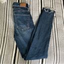 American Eagle  Next Level Stretch High Rise Jegging Crop Distressed Blue Jean 0 Photo 2