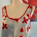 Oscar de la Renta  Pink Label Cami Sleeveless Top S Small Red Poppy Floral Tank Photo 2