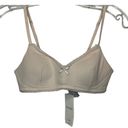 Oysho NWT  Bra Bandeau 32B Nude Beige Ribbed Cotton Blend Wireless Comfort Womens Photo 0