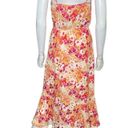 Socialite  Ruffle Print Wrap Midi Dress Orange Fuchsia Floral Women’s Sz S Photo 2