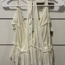 Free People  Heartbreaker White Ruffled Cropped Tank Top Photo 3