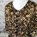 Alberto Makali  Animal Print Button Silk Tunic‎ Top Photo 2