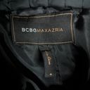 BCBG Max Azria Black Quilted Down Insulated Floral Cowl Neck Puffer Coat M Photo 3