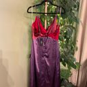 Lulus LULU’s Chic Combo Purple Color Block Satin Twist Front MIDI Dress NWT Size XL Photo 9