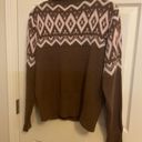 Woven Heart  Brown medium winter sweater Photo 6