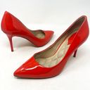 Brian Atwood  Malika Orange Red Genuine Patent Leather Pointed Toe Pump Heel Sz 6 Photo 1