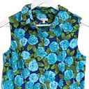 Talbots  Blue Green Floral Button Down Fit & Flare Pleated Midi Dress Size 12 Photo 1