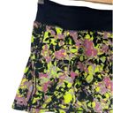 Lululemon New Womens 2 Pace Rival Mid Rise Floral Skirt Shorts Lined Multi Black Photo 5