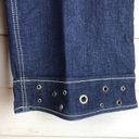 Passports  Womens Jean Capri Pants Sz 18 Dark Wash Denim Eyelets 41x19 High Rise Photo 1