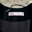 ZARA Emerald Green Velvet Pearl Button Blazer Photo 5