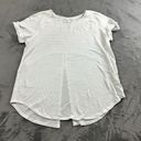 Lululemon  Womens Top Size 6 White Open Back Logo Athletic Short Sleeve Outdoors Photo 0