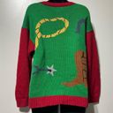 California Sweaters Knit Peru Novelty Horse Equestrian Cowboy Sweater Sz Medium Photo 6