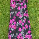 New York And Company Y2K  black and pink floral beaded midi dress Photo 0