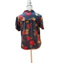 Caribbean Joe Multi-Color Floral Print Short Sleeve Button Down Women's Shirt M Photo 3