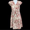 Tommy Hilfiger Paisley Print Surplice Neck Faux Wrap Belted Cotton Dress Medium Photo 1