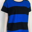 Madewell Blue & Black Brushed Rugby Boxy Top Photo 3