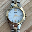 Seiko  Solar Ladies Watch Two Tone Bracelet Round White Dial Photo 1