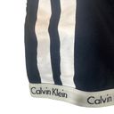 Calvin Klein  Black & White Striped Logo Trim Racerback Sports Bra Women Sz M Photo 2