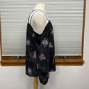 Ro & De  NWT Black Strappy Floral Embroidered Open Shoulder Top Size Medium Photo 4