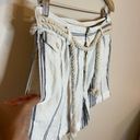 Polo  Ralph Lauren Striped 100% Linen Rope Belt White & Blue Shorts Size 2 Photo 2