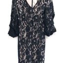 DKNY  Lace Ruched 3/4 Sleeve Cocktail Dress Black 4 Photo 4