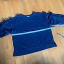 Time And Tru  Blue Ruffle Sleeve Sweatshirt Photo 9