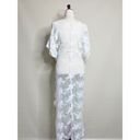 Edge UNBRANDED | Floral Lace Kimono Sleeve Cover Up White Scalloped  Tie Waist OS Photo 4