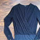 James Perse  • Collage Wrap Mini Dress two tone black grey plunge surplice Photo 2