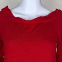 Treasure & Bond  Wide Neck On/Off Shoulder Red Sweatshirt Photo 1