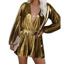 Yoins NEW Sequin Rompers Jumpsuits V Neck Sparkle Metallic Party 20 XXL Photo 0