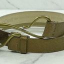 Coldwater Creek  Gold Genuine Leather Hook Buckle Belt Size Small S Medium M Photo 0