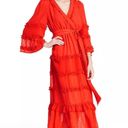 Alexis NWOT Angel Sleeve Ruffle Tiered Midi Chiffon Dress Photo 1