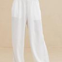 Aerie White Linen Embroidered Pants Photo 1