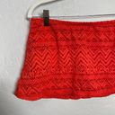 Catalina  Women M Red Crochet Skirt Bikini Bottom Swimsuit Summer Cruise Vacation Photo 1