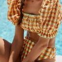 NEW Montce Size Small Neon Plaid Marcela Bikini Crop Top Anthropologie Swim Yellow Photo 0