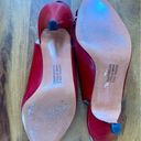 Salvatore Ferragamo  Red Leather Slingback Heels Photo 3