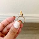 Missguided Gold Rhinestone Pointy Ring 6/6.5 Photo 0