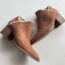 Anthropologie  Cognac Fur Lined Warm Block Heel Ankle Booties Shoes Womens Size 9 Photo 2