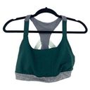 Zella  Bra Womens Large Sports Moss Green Gray Colorblock Cutout Racerback Photo 0