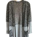 Frumos Kimono Duster Coatigan y2k Paisley faux Embroidery maxi grey small Black Photo 1