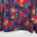 Cathy Daniels Multi color Floral Mock Neck Long Sleeve Button Blouse Top Size 10 Photo 3