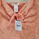 Full Tilt  Peach Orange Tie Front Cutout Eyelet Lace Crop Top Size Small Photo 3