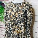 ZARA Gray Leopard Print Sweater Top Size Medium Photo 3