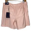  Linen High Rise Short Peach Relaxed Fit Pleated Shorts, NYDJ sz 10 / US 12 Photo 2